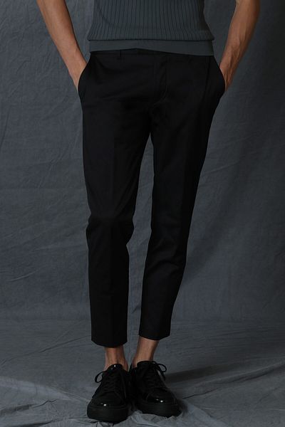 Lufian Alvi Smart Herren Chinohose Slim Fit Schwarz