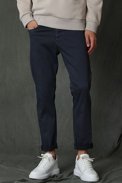 Lufian Helt Smart Herren Chinohose Slim Fit Marineblau