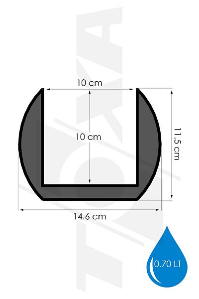 ToXA 4 قطع أنثراسيت رمادي مرجاني رقم 3 أصيص زهور بلاستيكي عصاري - 0.70 لتر، Ø146x115mm