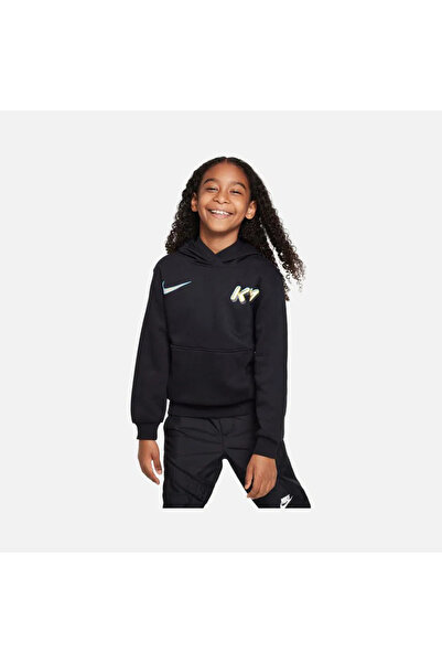 Nike Club Fleece Kylian Mbappe Унисекс детска черна флисова блуза - Препоръчваме да изберете един размер по-голям