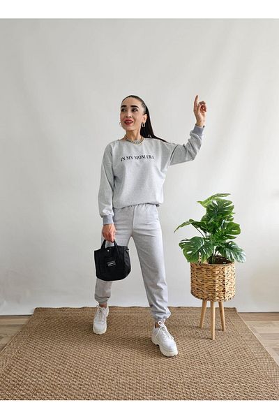 6 butik altı üstü butik Σετ φόρμας με στάμπα 2 κλωστών