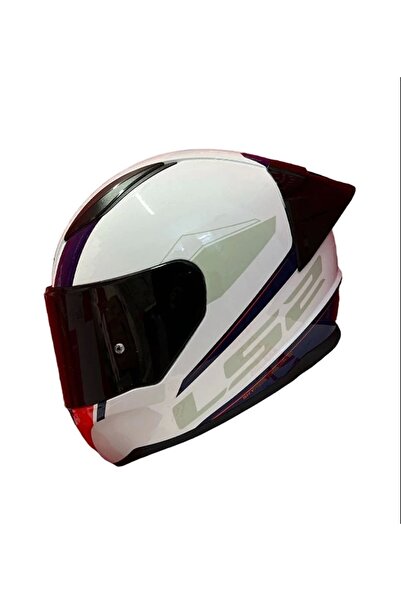LS2 RAPID 2 RACE DRIVEWAY BEYAZ-MAVİ-KIRMIZI KASK (SİYAH+ŞEFFAF CAM+SPOILER)