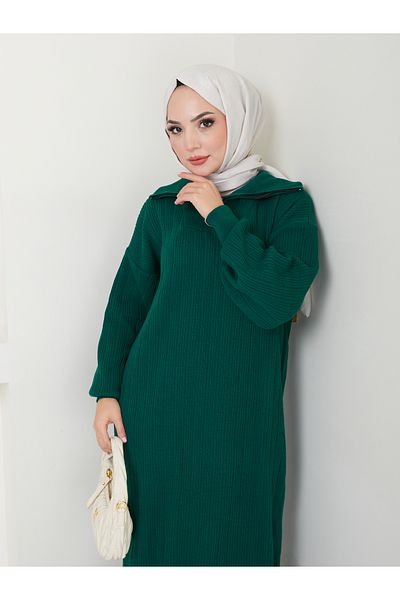 VOLT CLOTHİNG Rochie de damă din tricot cu fermoar