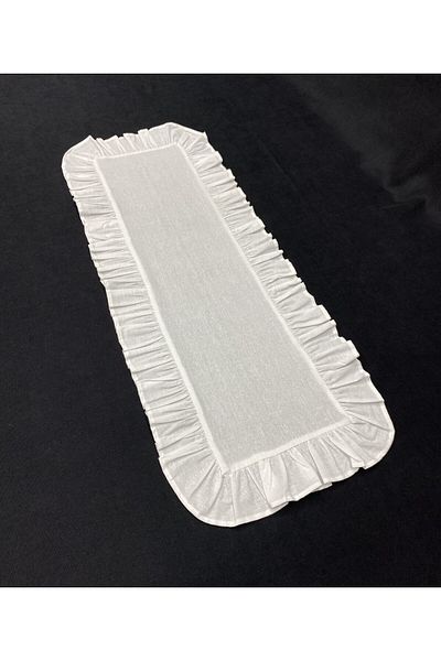 LILYUM 100% Βαμβάκι Ακατέργαστο Λινό Frilly Runner 30x80 cm