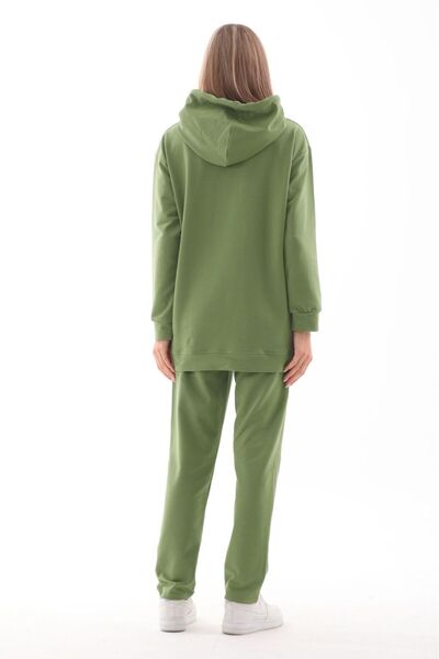 BIG LESSON Hamile Emzirme Detaylı Fermuarlı Oversized Esnek Ayarlanabilir Karın Bantlı Çağla Eşofman Takımı