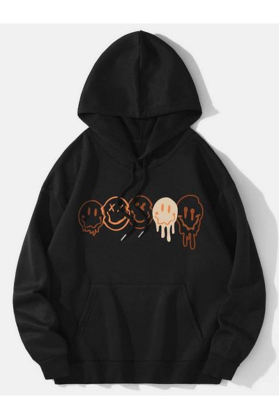 Moda Glo Hanorac unisex cu imprimeu Smile