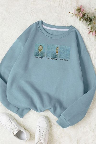Moda Glo Hanorac unisex din bumbac cu imprimeu Van Gogh