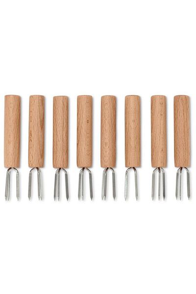 Tchibo 8 Pcs Corn Cob Holders Set, Natural