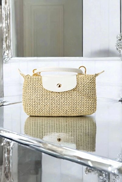 Glemix Laurel Beyaz El Örgü Kadın Mini Bag