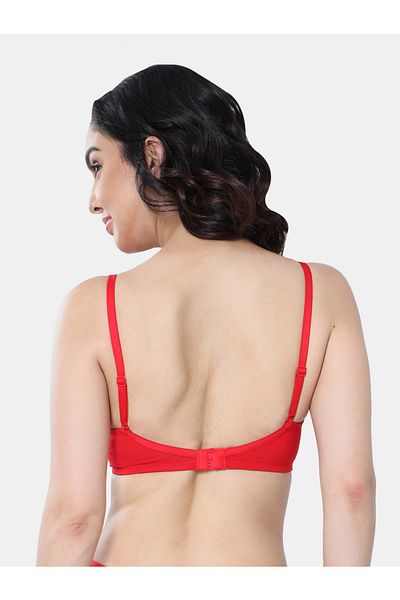 Envie By Styli Padded Plunge Cotton Lace Insert Bra