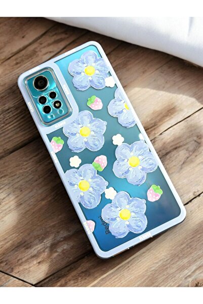 Merwish Xiaomi Redmi Note 12 Pro 4g Uyumlu Mor Çiçek Desenli 2.0 Mm Kamera Ko...