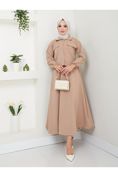 VOLT CLOTHİNG Női sapkás ing szoknya szett