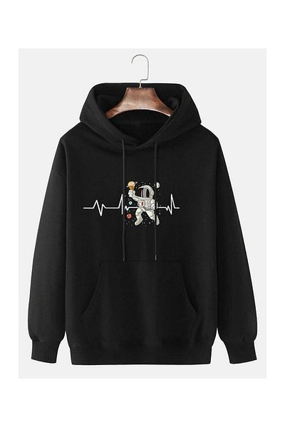 Moda Glo Hanorac unisex cu imprimeu astronaut
