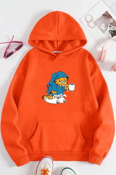 Moda Glo Hanorac cu glugă Garfield unisex