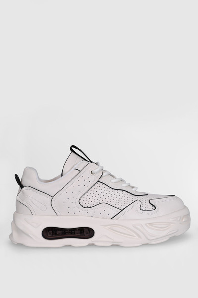 Lufian رالف كاجوال 111230245   حذاء رياضي جلدي للرجال - أبيض