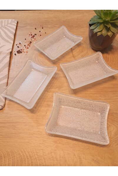 Zuzu Benekli Cam Servis/Sunum/Kahvaltılık 4'lü set 13,5*9,5