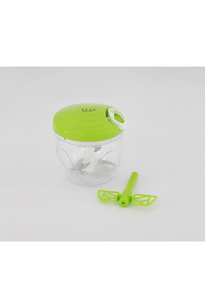 Elle Gourmet Manual Mini Food Processor, Green And Transfarent