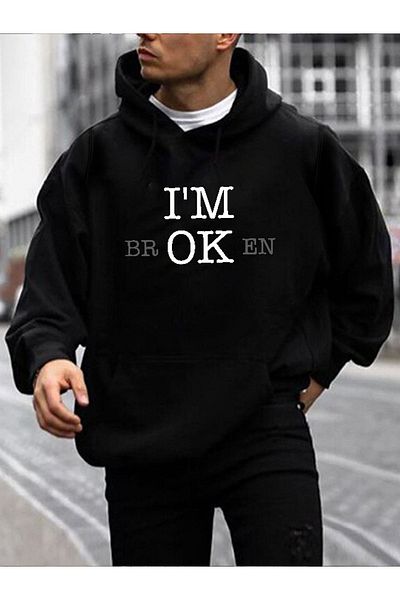 Moda Glo Унисекс суичър I'm OK Broken Written
