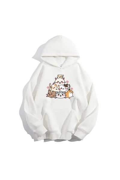 Moda Glo Unisex Cat Hooded Sweatshirt