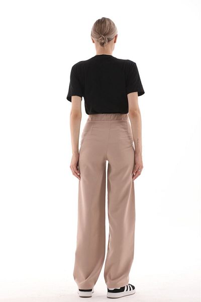BIG LESSON Flexible and Adjustable Waist White Gabardine Trousers - Pregnant