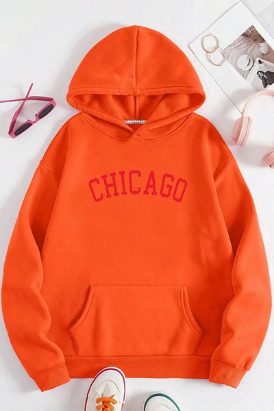 Moda Glo Hanorac cu glugă Chicago unisex