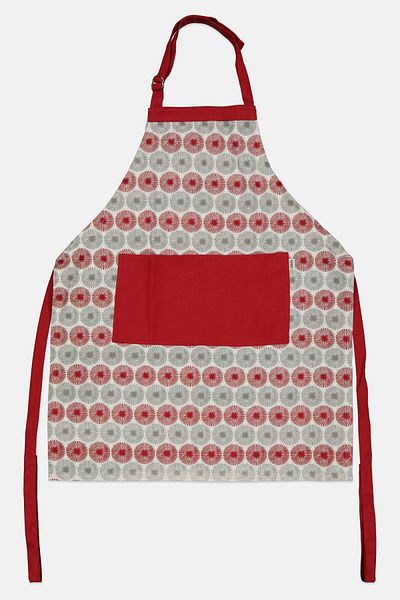 Sttelli Allover Print Adjustable Kitchen Apron, Grey