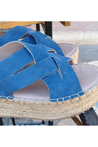 Venüs 231700001 Y Women's Genuine Suede Leather - Jute Wedge Sole Sandals