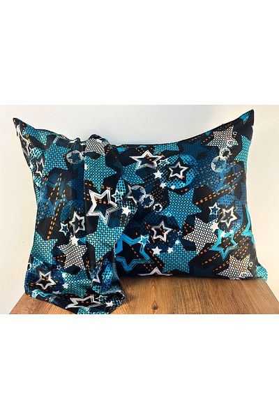 ICON SILK Față de pernă 100% mătase 1 bucată 50cm*70cm (stele teal)