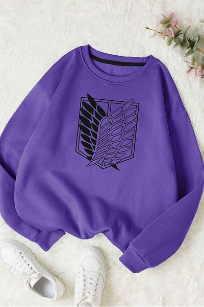 Moda Glo Βαμβακερό φούτερ Unisex Titan Attack Crew Neck