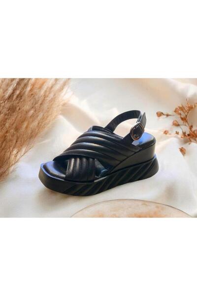 NISH N2464 Жіноче літнє взуття - натуральна шкіра, висока підошва з наповнювачем