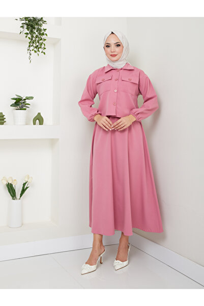 VOLT CLOTHİNG Women's Covered Shirt Skirt Suit