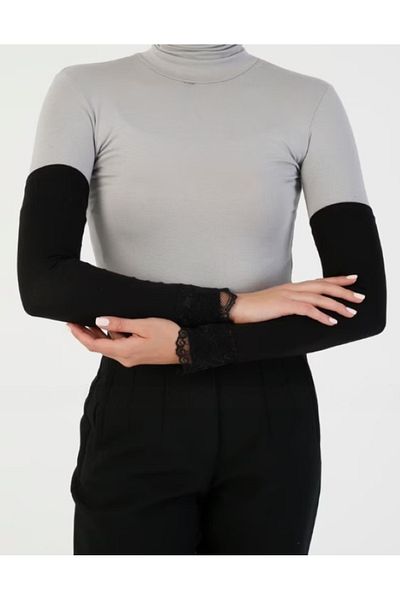 Differenza Maneca din bumbac pieptanat din dantela neagra