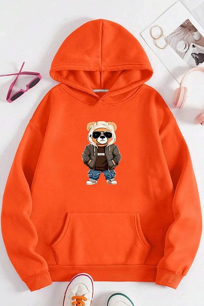 Moda Glo Hanorac cu glugă unisex Bruh Bear