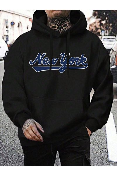 Moda Glo Hanorac scris New York unisex