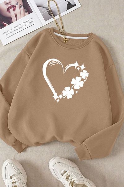 Moda Glo Βαμβακερό φούτερ Unisex 90's Printed Crew Neck