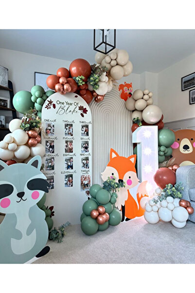 Çemrek Süs Parti Лісова лисиця Концепт Помаранчево-зелений морський пісок Наб...