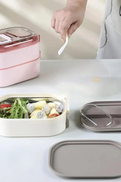 Vagonlife Bento 550ml Lunchbox Yeni Koleksiyon Tek Katlı Bölmesiz Çelik Sefer Tası Yemek Kutusu