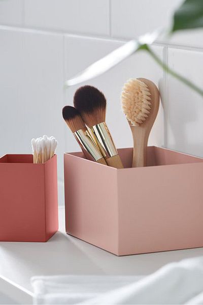 Tchibo 2 Decorative Metal Boxes, Pink
