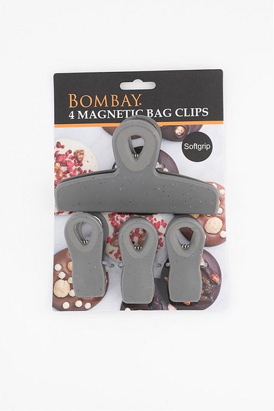 Bombay 4 Pcs Magnetic Bag Clips, Grey
