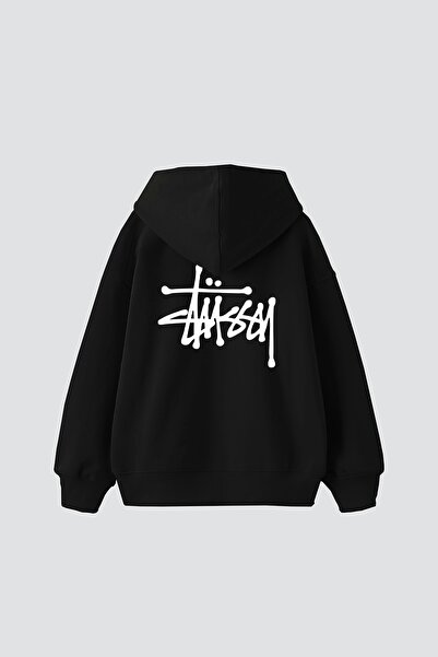 Sekizbiraltı S. Надрукований текст Oversize Unisex Premium Чорний худі