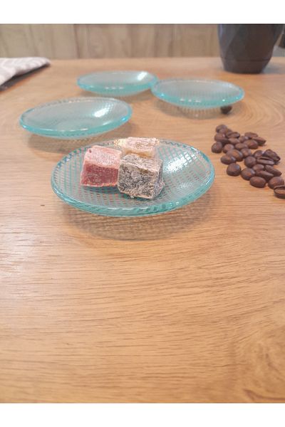 Zuzu Colorful Gingham Patterned 4-Piece Turkish Delight Bowl - 8.5cm