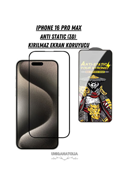 iPhone 16 Pro Max Anti-Static 3D Dustproof Unbreakable Screen Protector