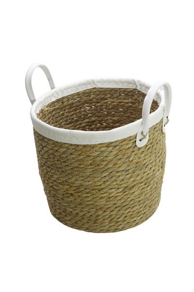 T.Concept Decorative Durable Brown-White Basket with Round Rope - Small (S)