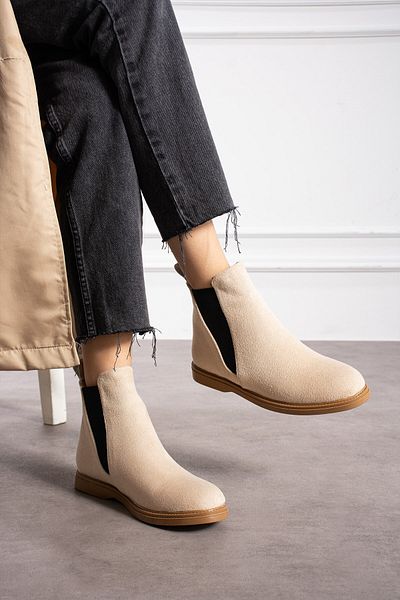 AlbiShoes Γυναικεία ζεστή επένδυση Αντιολισθητική σόλα Suede Άνετα ελαστικά Ευκολοφόρετα Casual Γυναικείες σουέτ μπότες