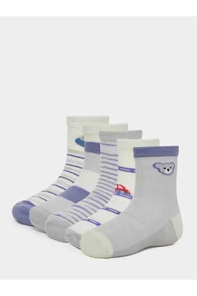Styli Pack of 5 - Cartoon Printed Cotton Mid Tube Socks