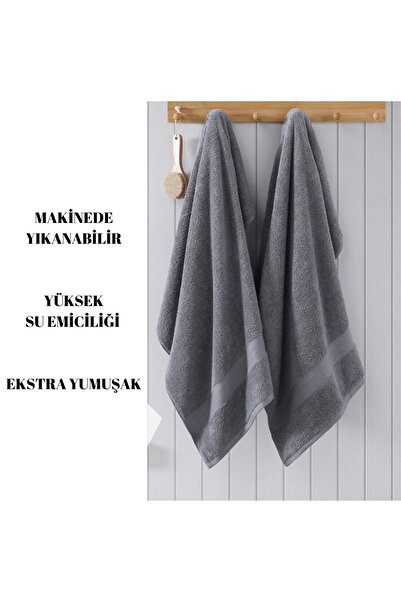 KAYABEY HOME Сірий 70x140 смугастий 100% бавовняний м'який банний рушник