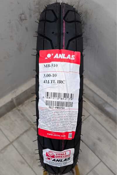 ANLAS Irc 300-10 Tubeless Scooter Motorsiklet Lastiği Motosiklet Dış Lastik 3.00-10 42j Mb-510 Tubeless