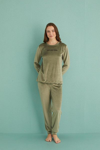 gd goldoremi 13165-11 Costum de pijama pentru femei Automn Vibes din catifea