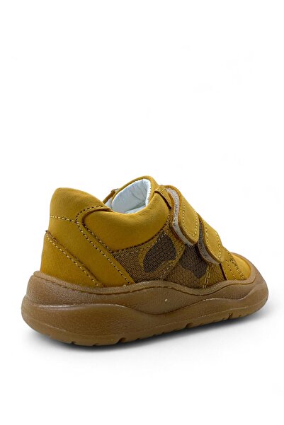 Tuğba Ortopedi 159 Orthopedic 100% Genuine Leather Baby Boy Yellow First Step Shoes
