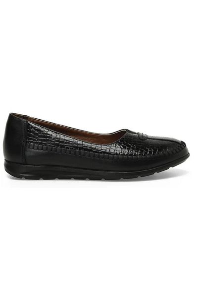 Polaris 105268 Women's - 5 Point Anatomical Sole, Crocodile Patterned Genuine Leather Casual Shoes